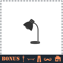 Reading lamp icon flat