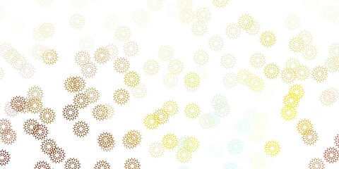 Light blue, yellow vector natural artwork with flowers.