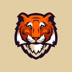 Tiger mascot logo design illustration for sport club or team