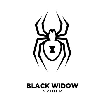 black widow outline spider logo design isolated design