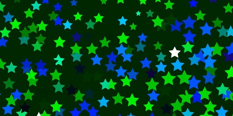 Dark Multicolor vector pattern with abstract stars.