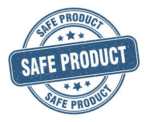 safe product stamp. safe product label. round grunge sign