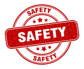 safety stamp. safety label. round grunge sign