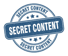 secret content stamp. secret content label. round grunge sign