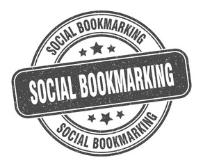 social bookmarking stamp. social bookmarking label. round grunge sign