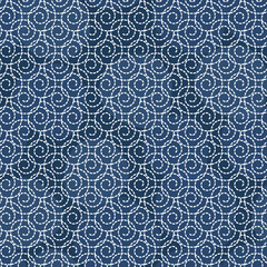 Vector White Overlapping Spirals on Indigo Blue Ombre Seamless Repeat Pattern. Background for textiles, cards, manufacturing, wallpapers, print, gift wrap and scrapbooking.