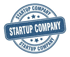 startup company stamp. startup company label. round grunge sign