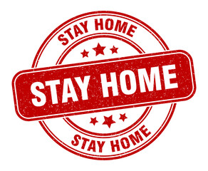 stay home stamp. stay home label. round grunge sign