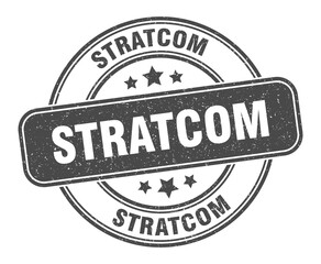 stratcom stamp. stratcom label. round grunge sign