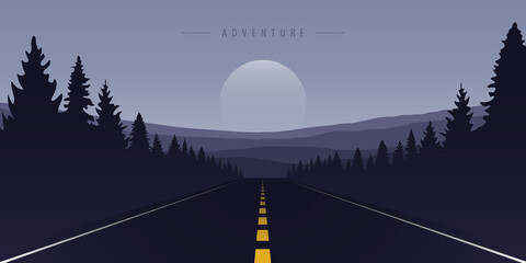 road trip asphalt road in the mountains vector illustration EPS10 © krissikunterbunt
