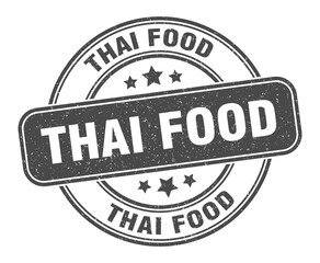 thai food stamp. thai food label. round grunge sign