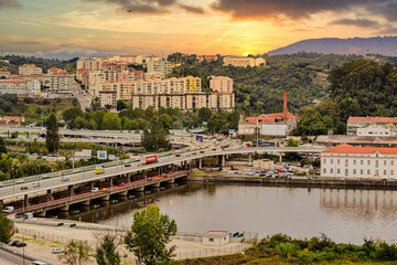 Obraz premium Panorama of Coimbra city in Portugal.
