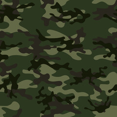 Fototapeta premium Green camouflage army texture modern vector pattern for clothing printing.