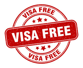 visa free stamp. visa free label. round grunge sign