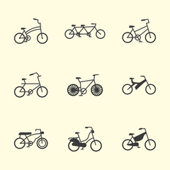set icons, representing different types of bikes