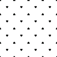 Heart seamless pattern, Black endless heart pattern on white background, vector illustration. Valentine's Day Pattern. Anniversary, Birthday. Love. Sweet Moment. Wedding.