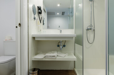 Modern interior of the hotel bathroom