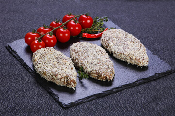 Raw minced lamb cutlet