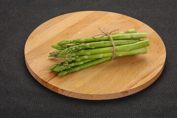 Raw asparagus heap