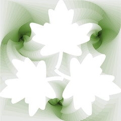 design for decoration with abstract pieces forming three leaves