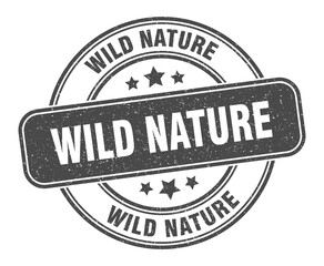wild nature stamp. wild nature label. round grunge sign