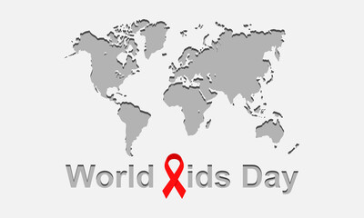 Fototapeta na wymiar World Aids Day vector icon isolated on gray background.