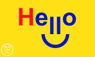 World hello day flat vector illustration.