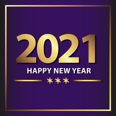 2021 Happy New Year Gradient Gold Letters