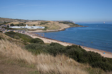 Views of Overcombe Beach in Dorset in the United Kingdom