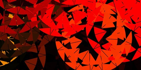 Dark orange vector background with polygonal forms.