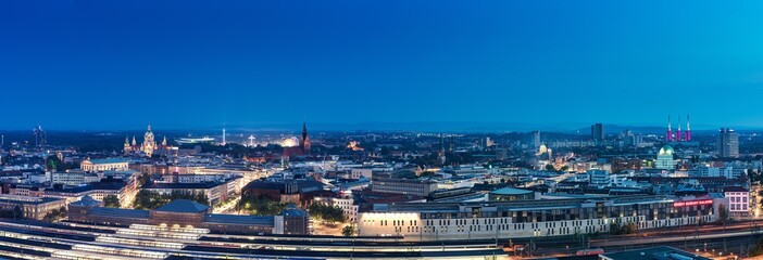 Hannover Hanover City Skyline Night Panorama