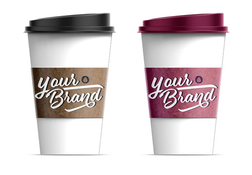Paper Coffee Cup with Sleeve Mockup