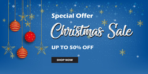 Special offer, christmas sale, up to 50% off, Christmas Sale Offer Banner Design