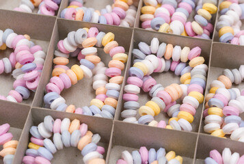 sugar bracelets in a cardboard box