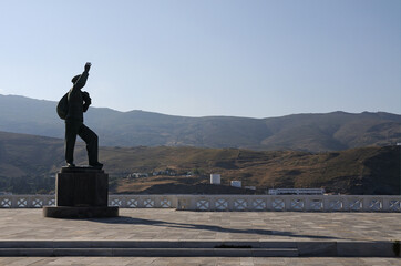 Statue of the Unknown Sailor. Chora. Andros island. Cyclades. Greece.