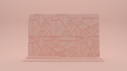 Podium for product demonstration. 3d render. Rectangular exhibition stand.