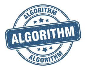 algorithm stamp. algorithm label. round grunge sign