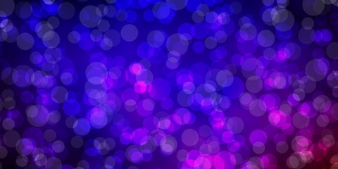 Dark Blue, Red vector background with circles.