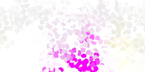Light pink, yellow vector pattern with abstract shapes.