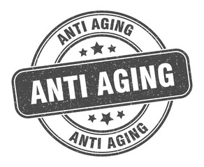 anti aging stamp. anti aging label. round grunge sign