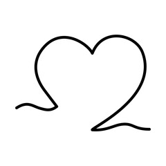 one line design of heart icon