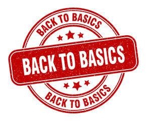 back to basics stamp. back to basics label. round grunge sign