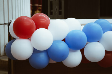 Inflatable balloons in the colors of The Russian tricolor