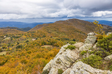 Autumn picture from Spanish mountain Montseny, near Santa fe del Montseny, Catalonia