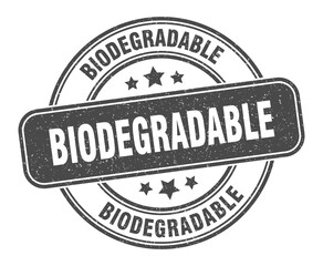 biodegradable stamp. biodegradable label. round grunge sign