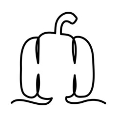 one line design of pumpkin icon