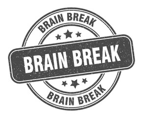 brain break stamp. brain break label. round grunge sign