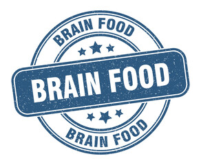 brain food stamp. brain food label. round grunge sign