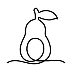 one line design of pear icon