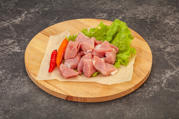 Raw pork meat for cooking